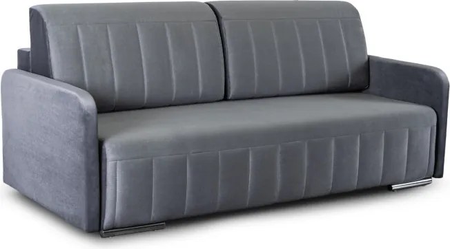 Sofa Rozkładana z Funkcją Spania LUMO Dwuosobowa Szara Nowoczesna do Salonu