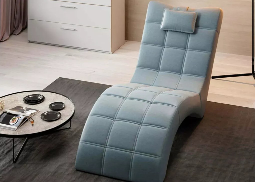 Nowoczesny szezlong Londi z poduszką chesterfield