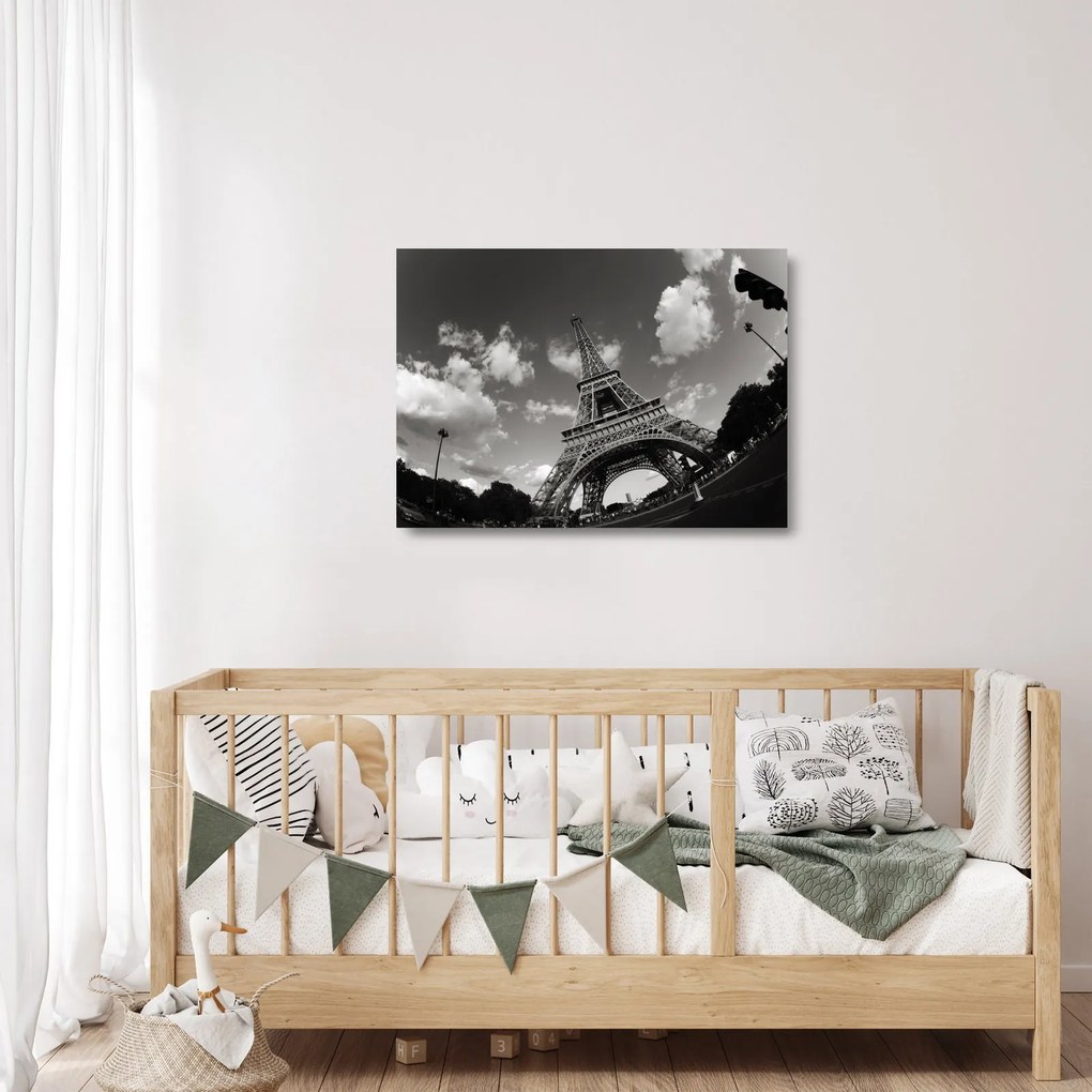 Obraz na szkle - Wieża Eiffla w Paryżu (70x50 cm)