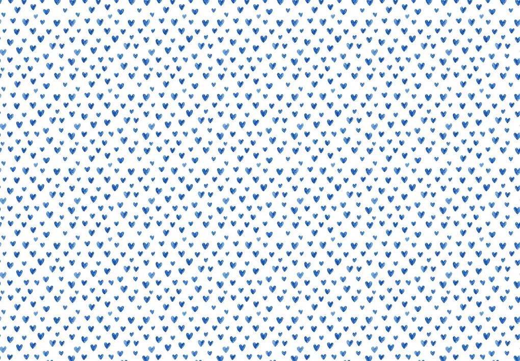 Fototapeta - Niebieskie serduszka (196x136 cm)