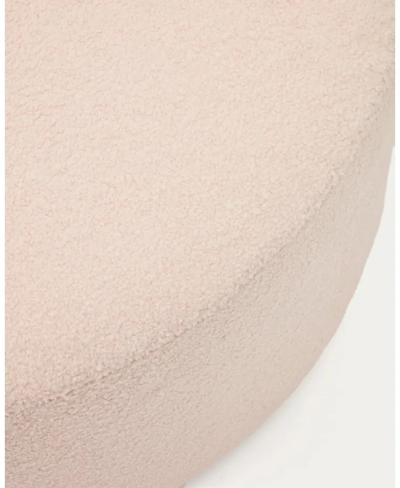 Jasnoróżowy puf z materiału bouclé Kaeli – Kave Home