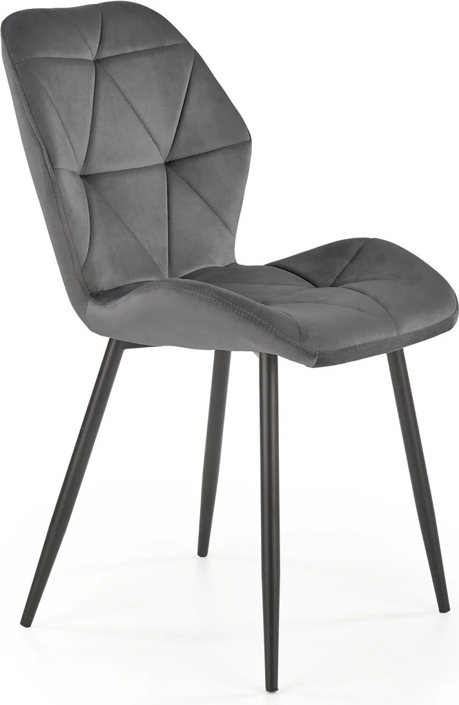 Velvetowe krzesło do jadalni z kubełkowym siedziskiem K453 Halmar