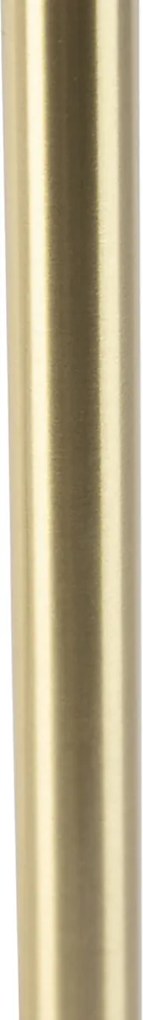 Klasyczna lampa stołowa mosiądz z abażurem Granny złoto 30 cm - Simplo