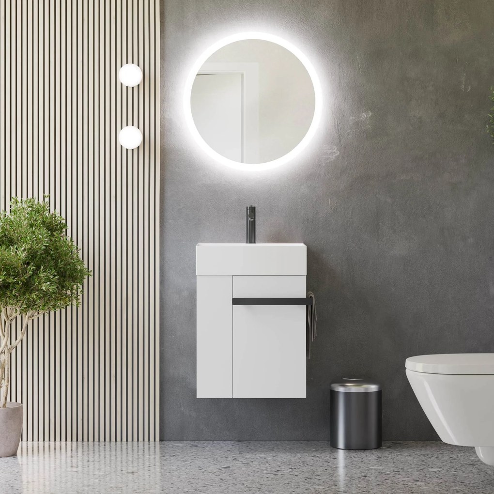 Gäste-WC Badmöbel-Set COMPACT 45 cm mit Waschbecken