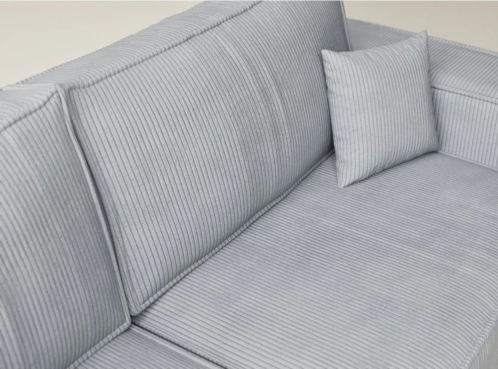 Szary sztruksowy rozkładany narożnik ze schowkiem (lewostronny/w kształcie litery L) Tonga – Maison de Rêve