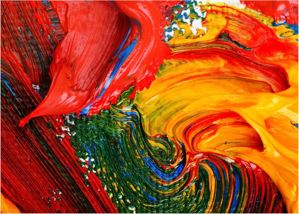 Obraz na szkle - Niebieska abstrakcja za pomocą pędzla (70x50 cm)