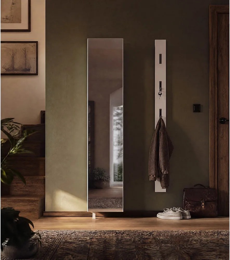 Biała szafka pod przedpokoju 50x195x18 cm Rotary – Germania