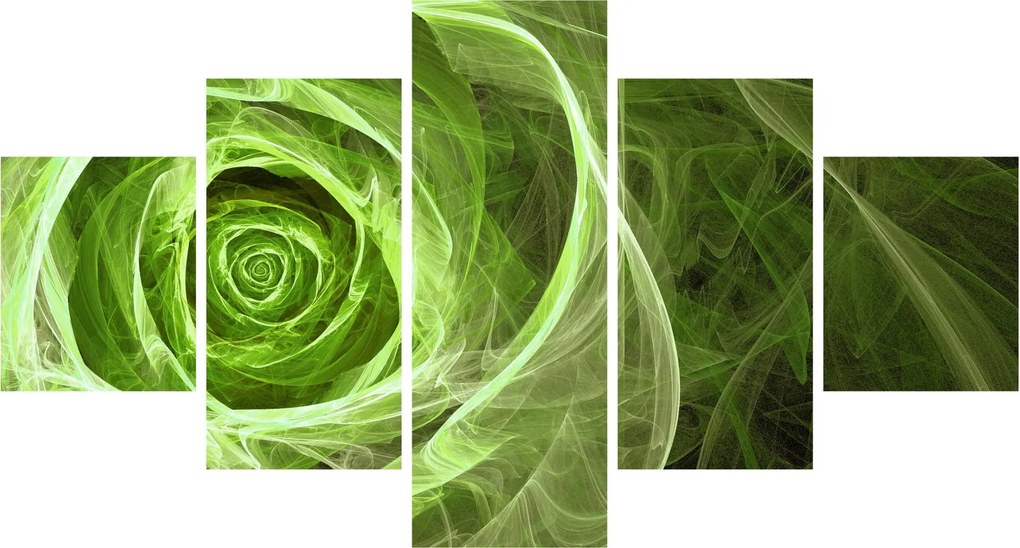 Obraz - Abstrakcyjny zielony róż (125x70 cm)