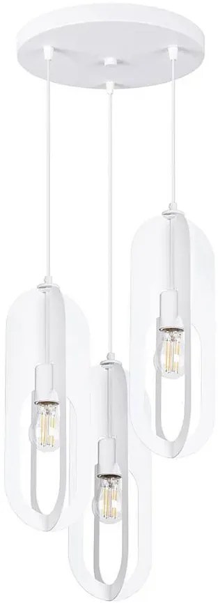 Biała potrójna industrialna lampa nad stół - 3X A652 D3-W92