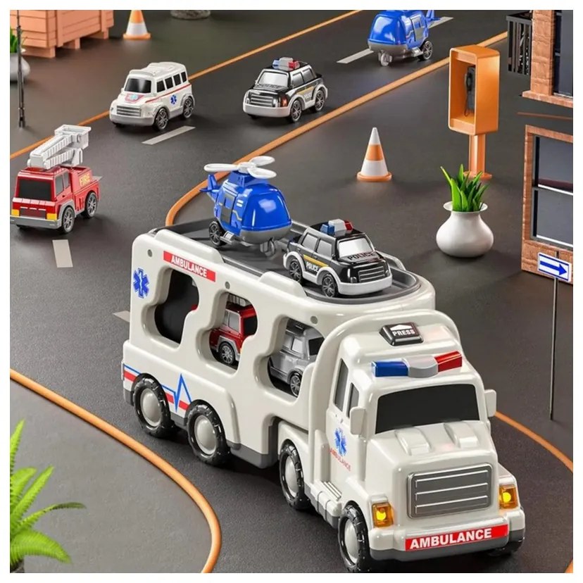 Woopie laweta drogowa zestaw 5 aut - ambulans