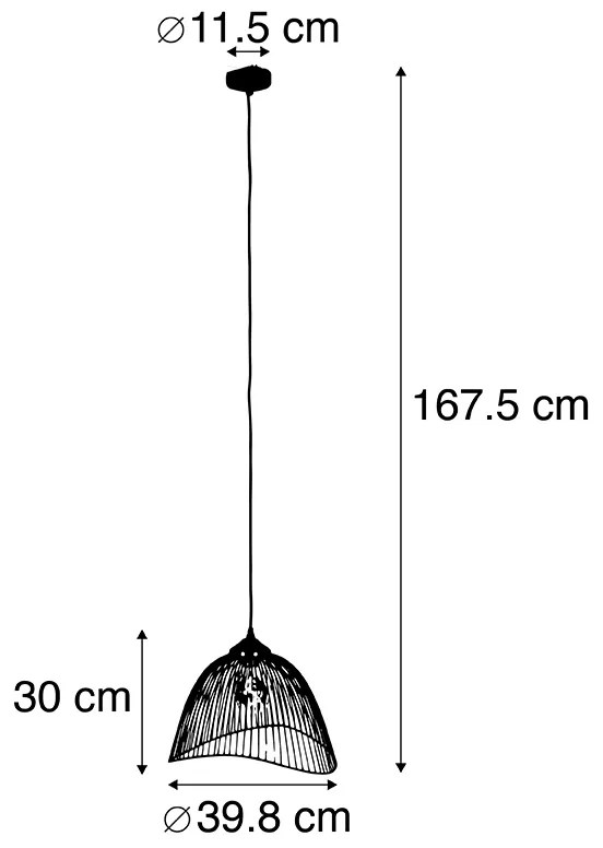 Designerska lampa wisząca mosiężna 39,8 cm - PiaDesignerski Oswietlenie wewnetrzne