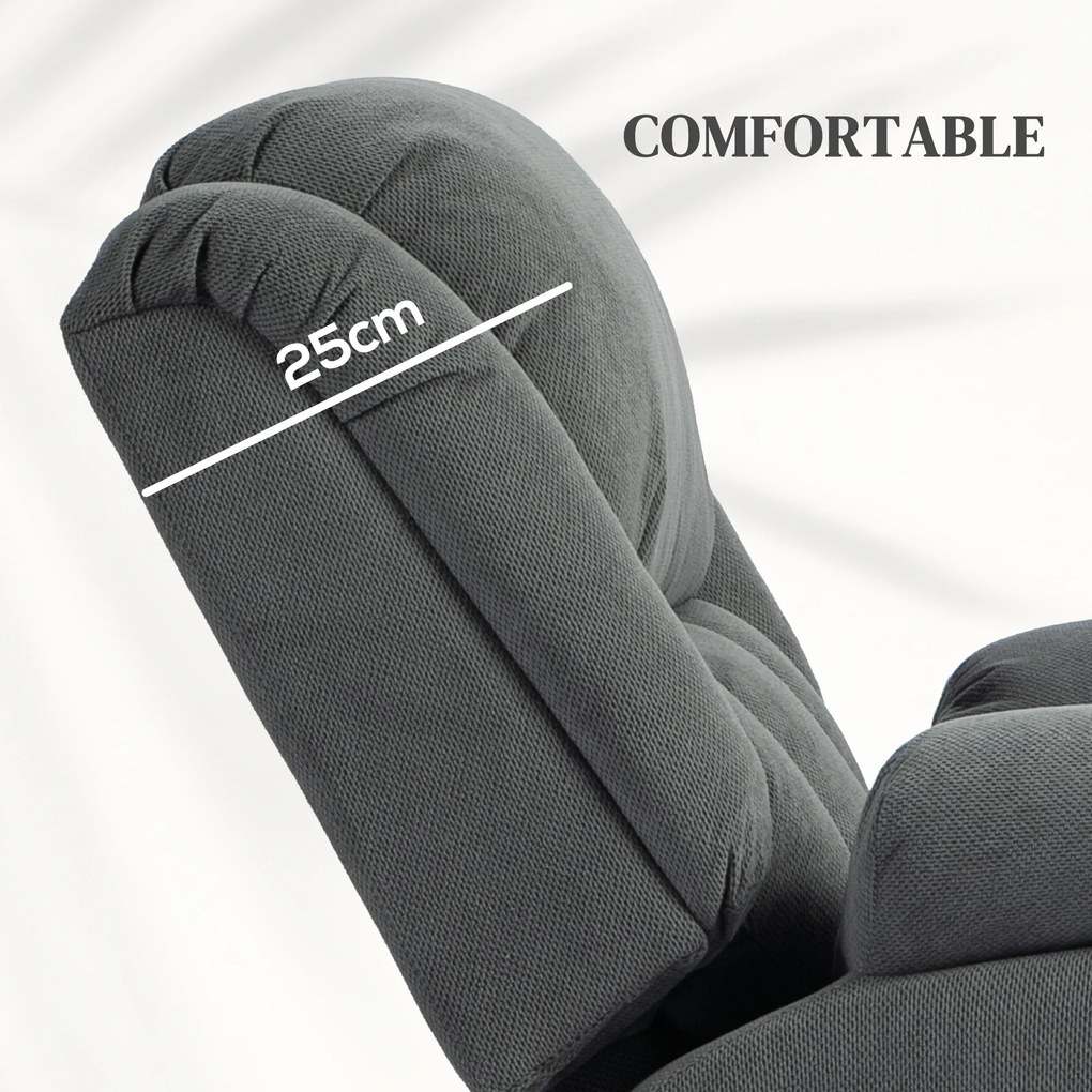 HOMCOM Elektryczny fotel z funkcją pomocy przy wstawaniu i relaksacyjny z masażem i ogrzewaniem, podnóżkiem, pilotem i boczną kieszenią