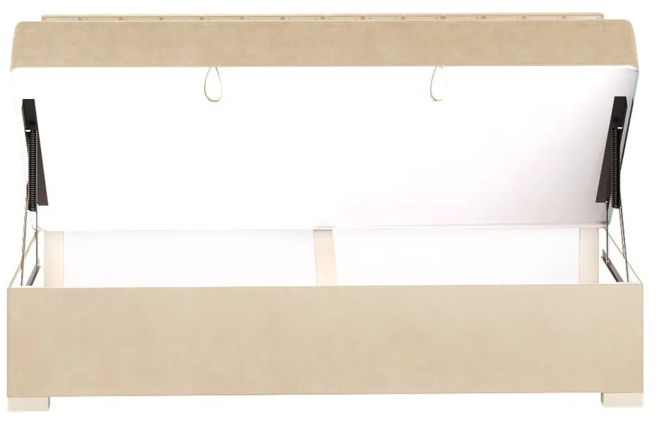 Beżowe łóżko dziecięce ze schowkiem i materacem 90x200 cm Chill – Ghado