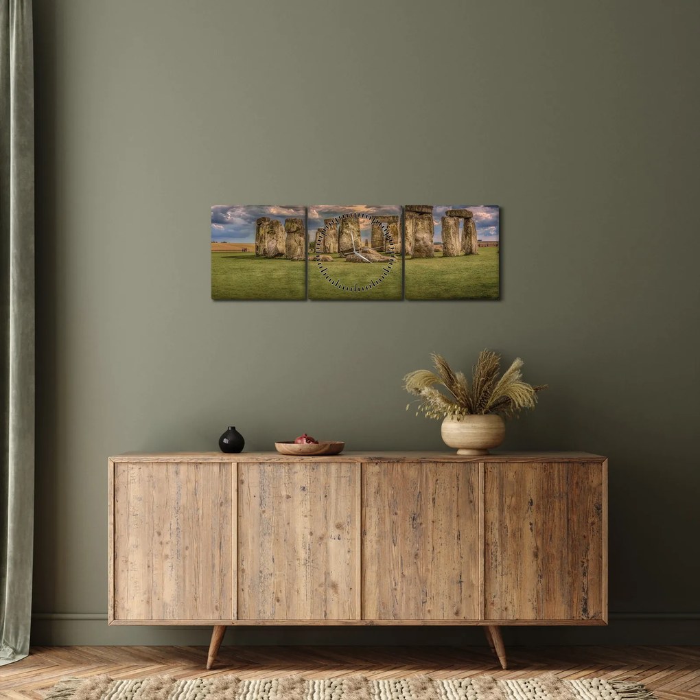 Obraz Stonehenge (z zegarem) (90x30 cm)