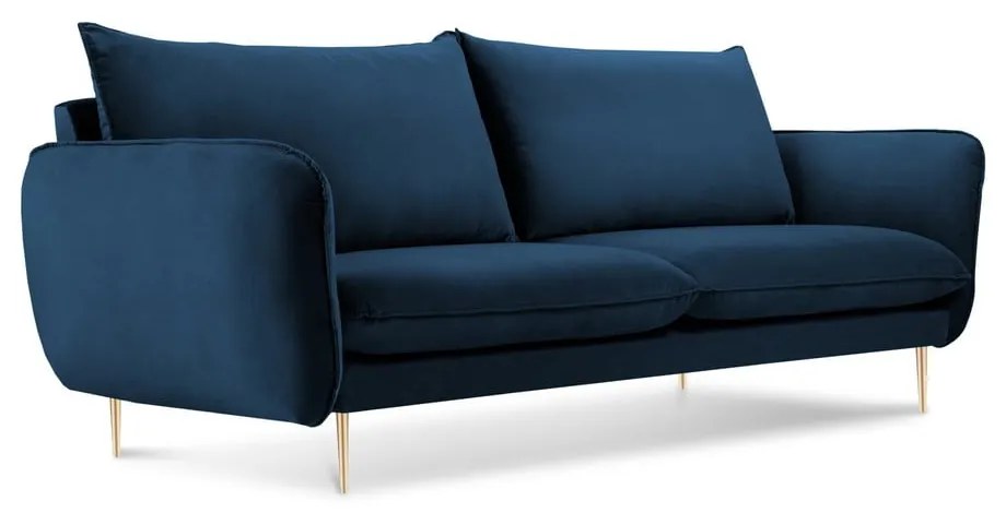 Niebieska aksamitna sofa Cosmopolitan Design Florence, 160 cm