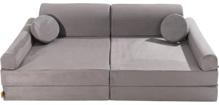 Velvet sofa dziecięca, szara - meowbaby®