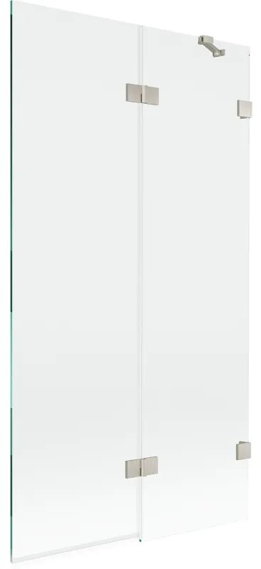 Mexen Lunar parawan nawannowy 2-skrzydłowy prawy 100 x 150 cm, transparent, nikiel szczotkowany - 897-100-100-97-00-P