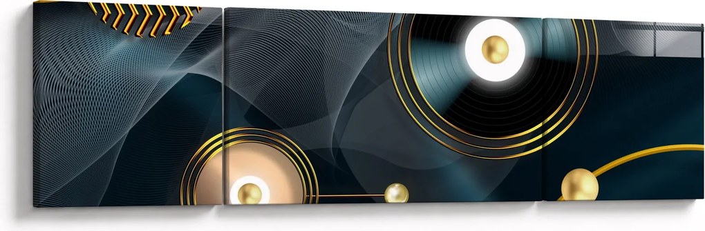 Obraz - Złote kółka (170x50 cm)