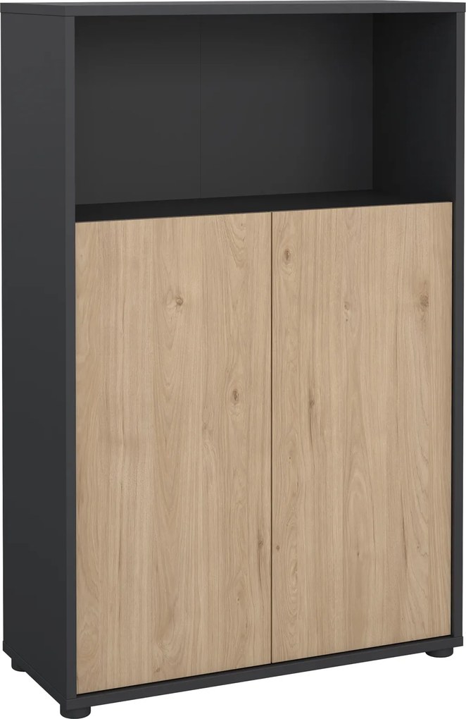 Dwudrzwiowa komoda biurowa Sign jackson hickory/szary mat