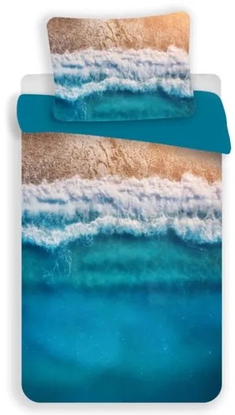 PrzytulneMieszkanie.pl PrzytulneMieszkanie.pl 3D Pościel z mikrofibry PARADISE BEACH, niebieska Rozmiar pościeli: 70 x 90 cm | 140 x 200 cm
