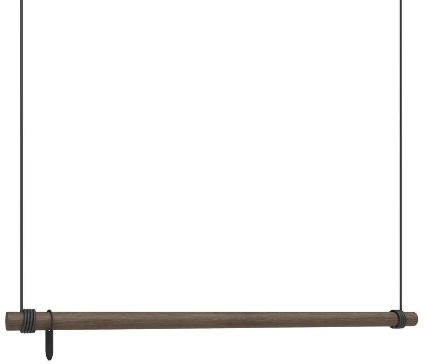 Brązowy wieszak ścienny z litego drewna dębowego 110 cm Swing L – LIND DNA