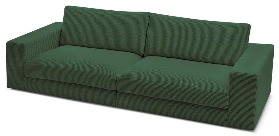 Ciemnozielona sztruksowa sofa 274 cm Leonard – Bobochic Paris
