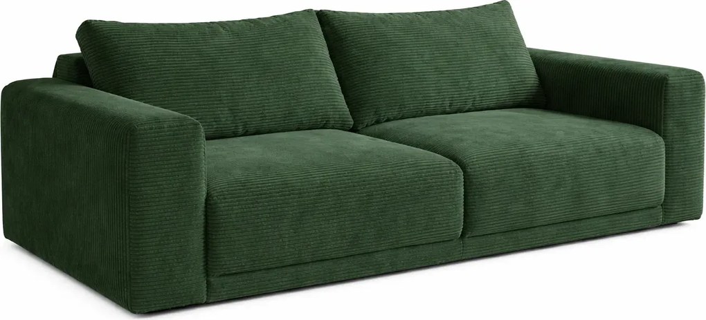 Sztruksowa kanapa rozkładana butelkowa zieleń - Dierra