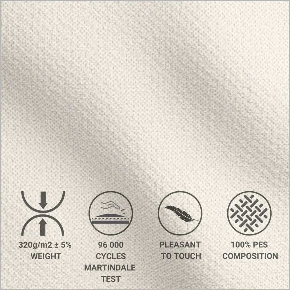 Beżowe tapicerowane łóżko dwuosobowe ze schowkiem ze stelażem 160x200 cm Lounge L – Maison de Rêve