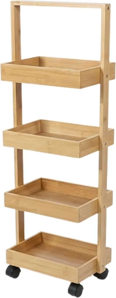 Wąski regał bambusowy, 4 koszyki VINK, 90 cm