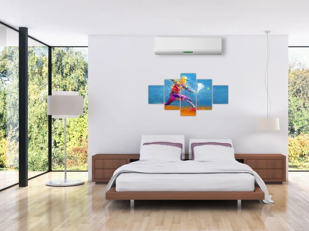 Obraz - Malowany tenisista (125x70 cm)
