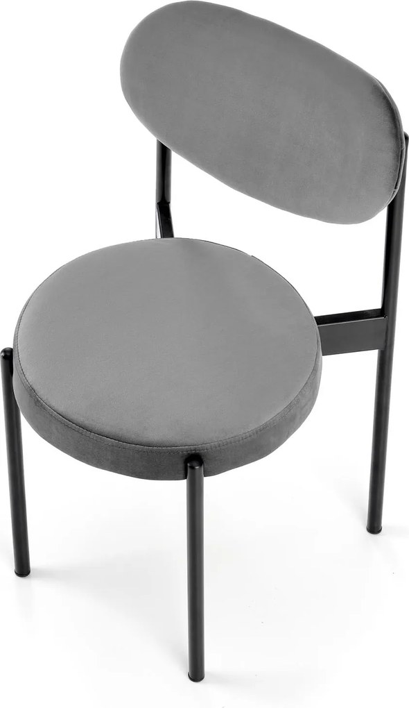 Proste krzesło K509 z welurową tapicerką