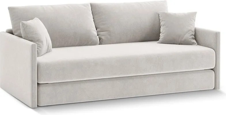 Beżowa aksamitna rozkładana sofa 209 cm Shannon – Cosmopolitan Design