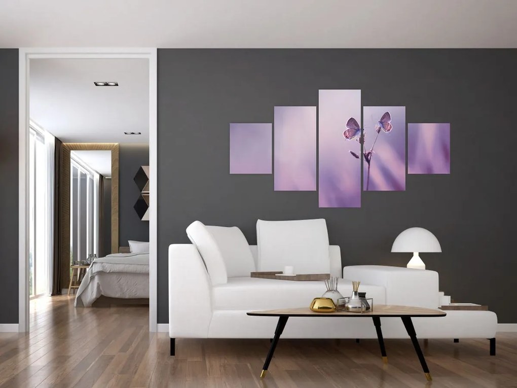 Obraz - Fioletowe motyle (125x70 cm)
