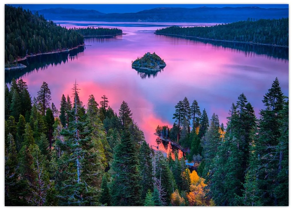 Obraz na szkle - Jezioro Tahoe, Sierra Nevada, Kalifornia, USA (70x50 cm)