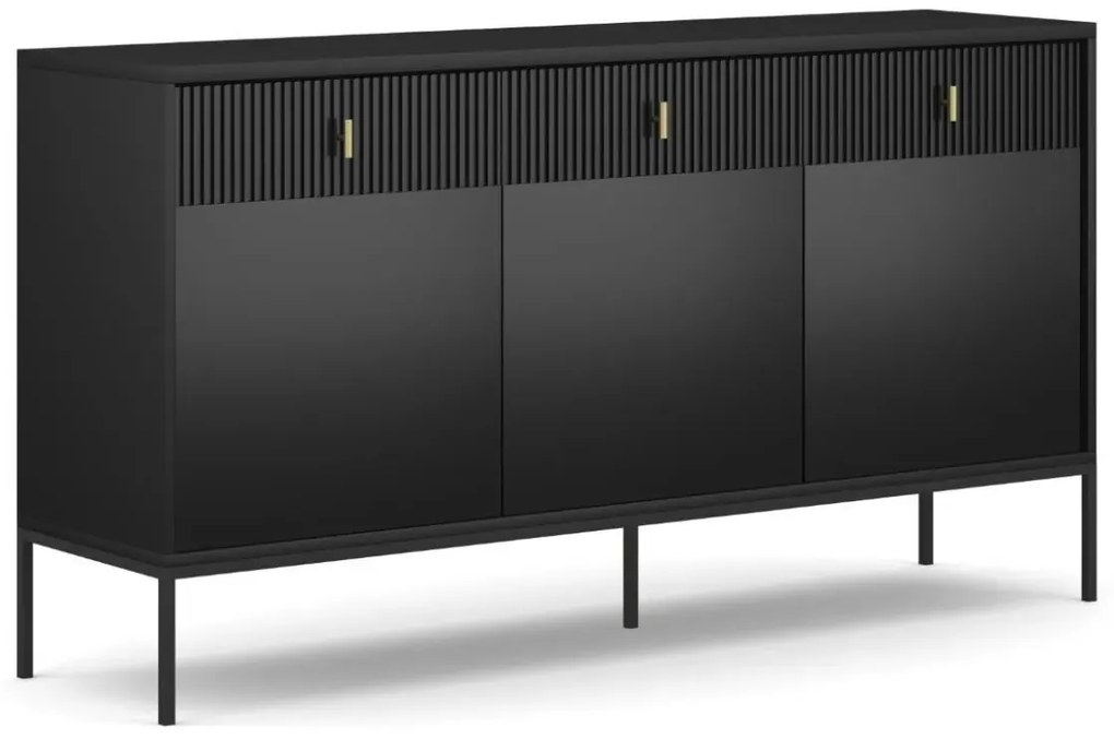 Komoda MAGGIORE 3D3S 154 czarna mat WIPMEB