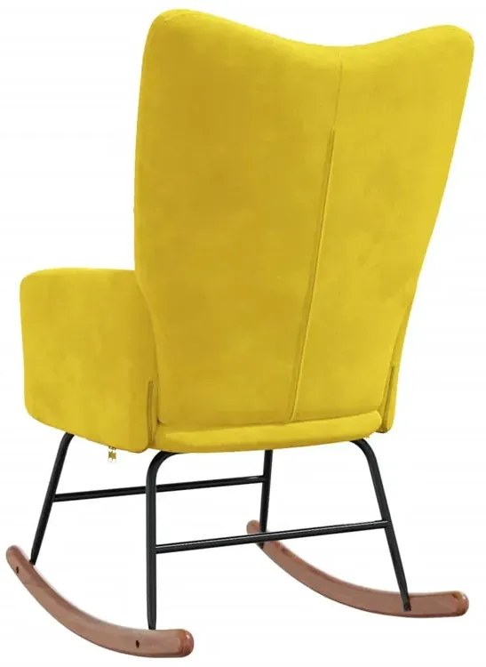 Musztardowy stylowy fotel wypoczynkowy bujany N7-F34