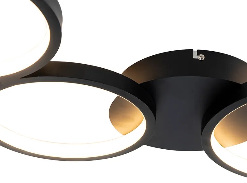 Designerska lampa sufitowa czarna w komplecie z LED 3-stopniowy ściemniacz 3-światła - PandeDesignerski Oswietlenie wewnetrzne