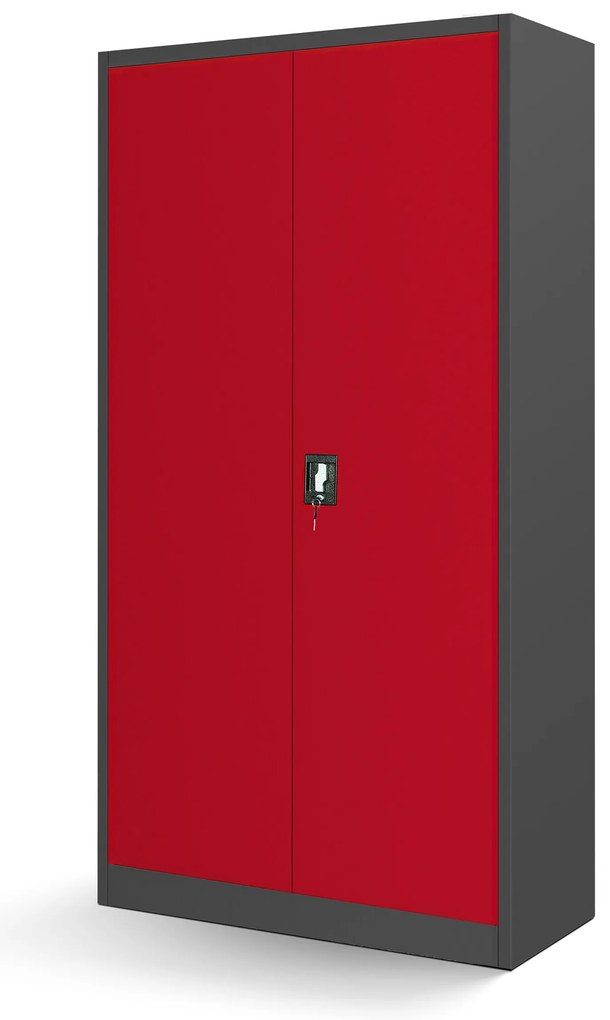 Szafa warsztatowa na narzędzia z tablicami perforowanymi antracytowo-czerwona, 920x1850x500 mm: BRUNO