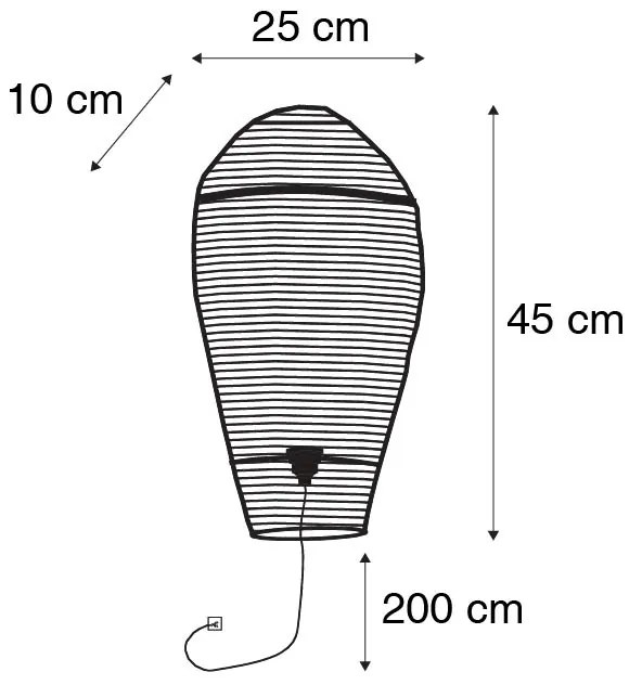 Orientalna lampa ścienna brązowa 45 cm - NidumKolonialny Oswietlenie wewnetrzne