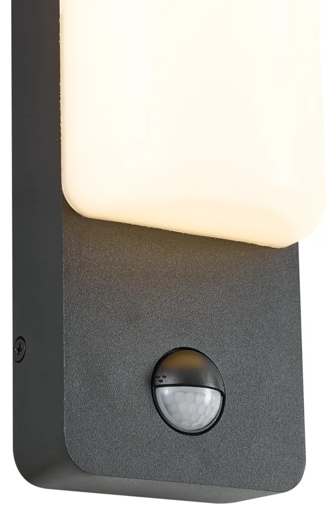 Zewnetrzna Zewnętrzna lampa ścienna czarna z czujnikiem ruchu, w zestawie LED - Shift Nowoczesny Oswietlenie zewnetrzne