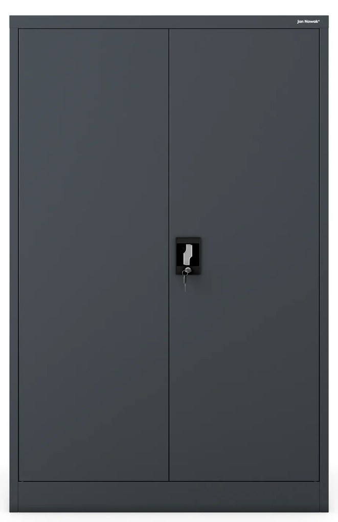 Szafa biurowa metalowa niska z 3 półkami antracytowa, 900x1400x400 mm: KEVIN