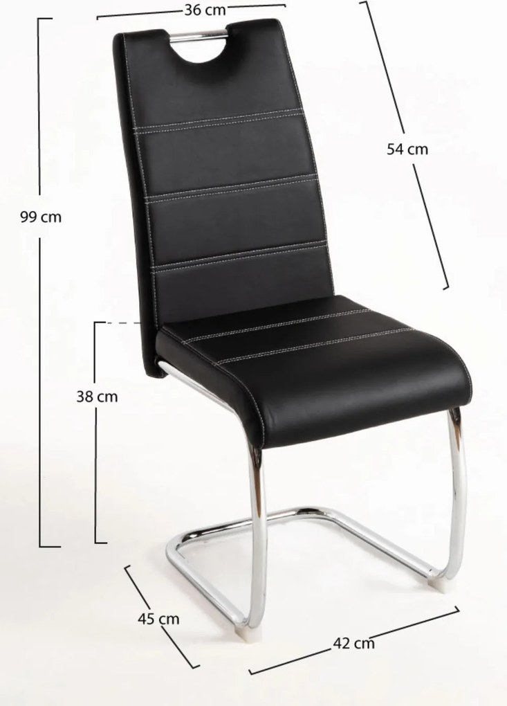 Zestaw 4 Krzese Hallen Ekoskóra