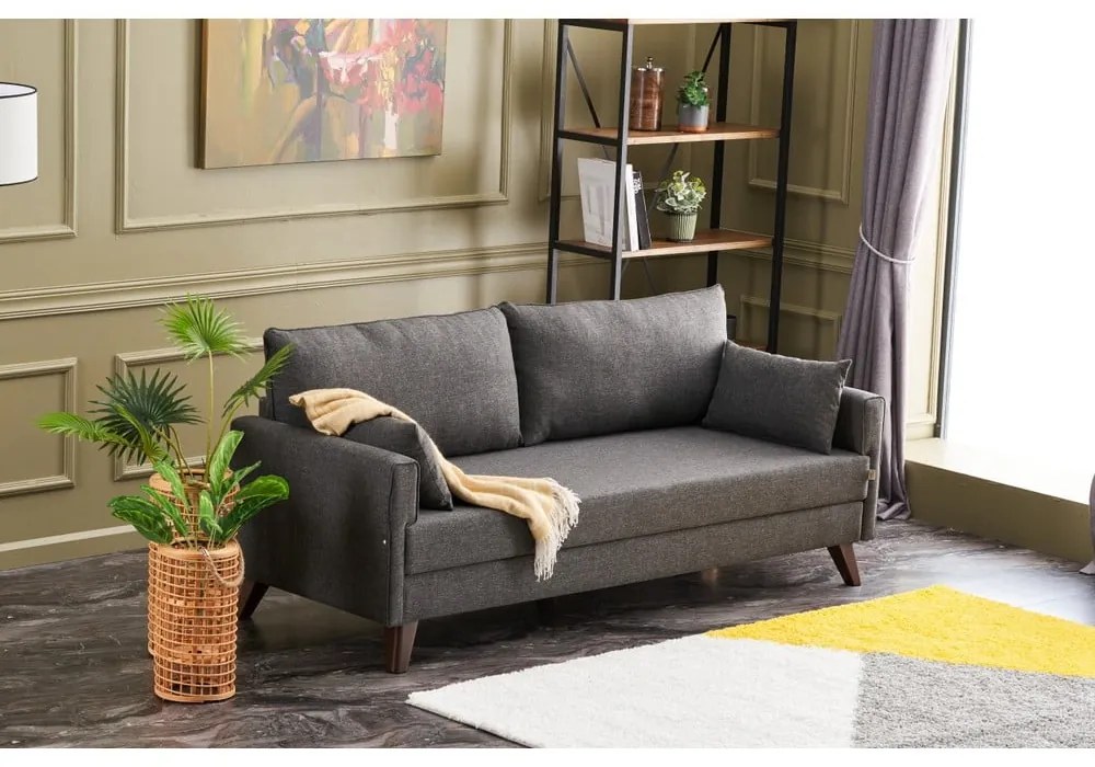 Antracytowa rozkładana sofa 208 cm Bella – Balcab Home