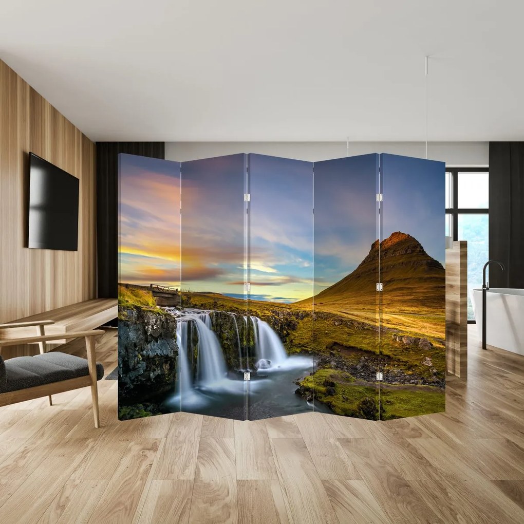 Parawan - Góra i wodospady na Islandii (210x170 cm)