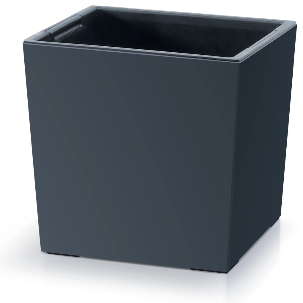 Donica ogrodowa z wkładem Urbi Square Low 29,5 x 29,5 x 29 cm antracytowy PROSPERPLAST