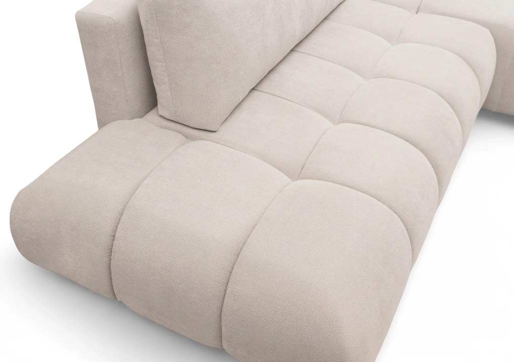 Narożnik Lutario L II z funkcją spania prawostronny - beżowa plecionka hydrofobowa Venice 2026