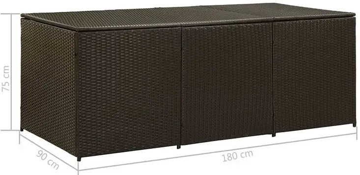 Rattanowa brązowa skrzynia na narzędzia ogrodnicze Z4-K54