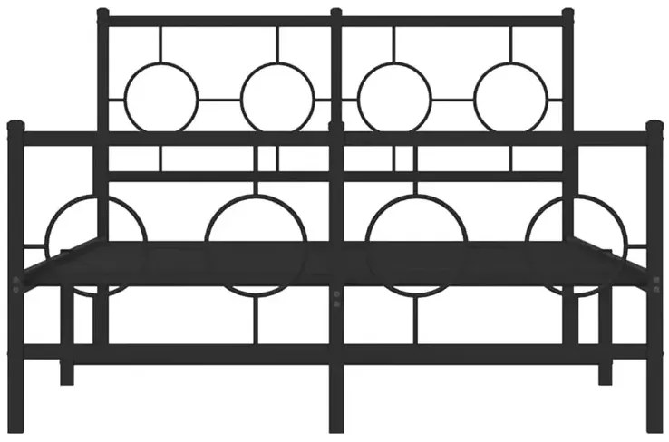 Czarne metalowe łóżko 120x200cm - SLIM