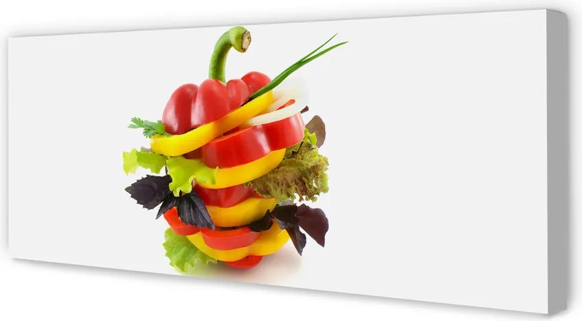 Zdjęcie na płótnie Kompozycja Papryki i Sałaty