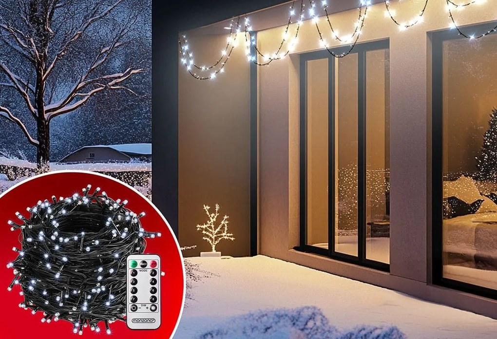 Świąteczny łańcuch świetlny SIMPLE, 40m, zimna biała Monzana